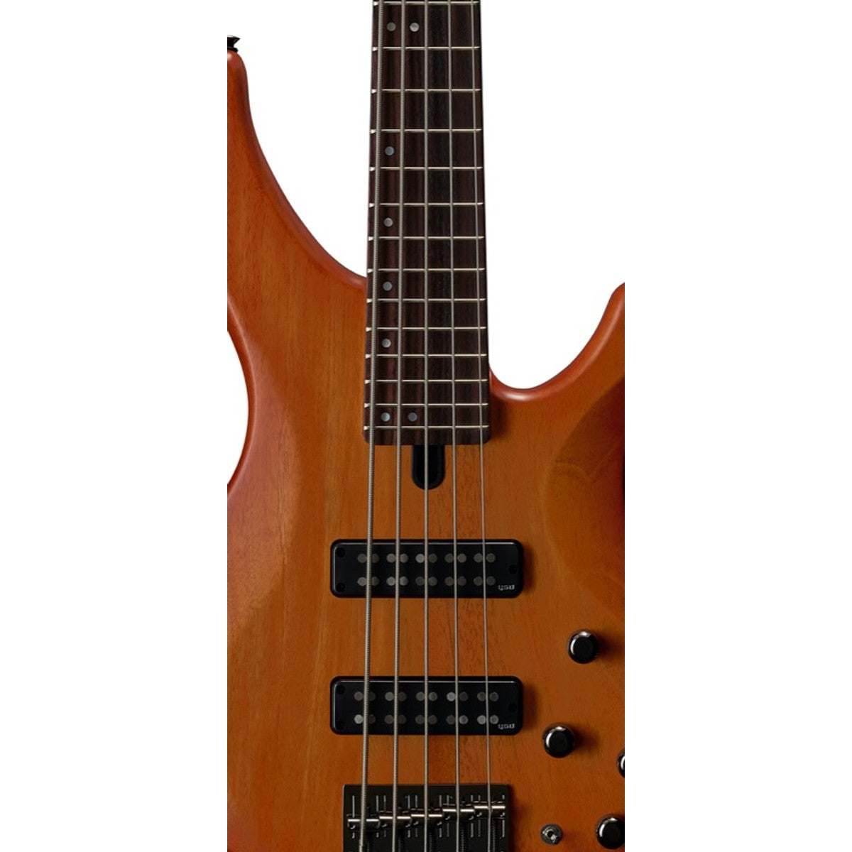 Bajo eléctrico Yamaha TRBX505 5 cuerdas activo pasivo Brick Burst detalle pastillas YGD V7 | Armonía Musical México