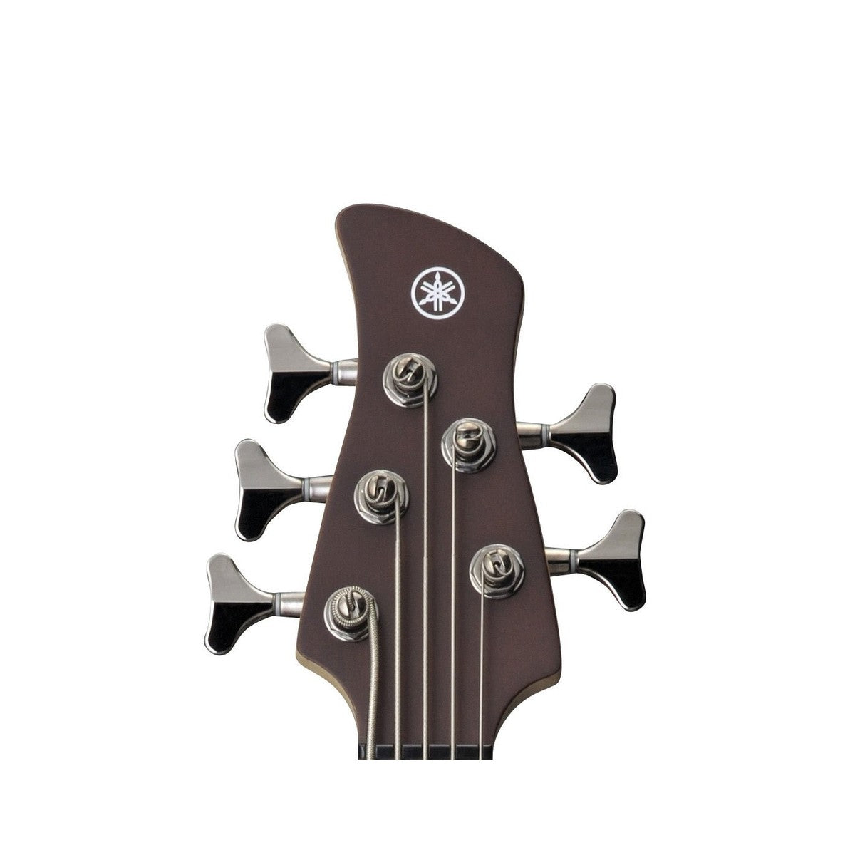 Bajo eléctrico Yamaha TRBX505 5 cuerdas activo pasivo Translucent Brown detalle clavijero | Armonía Musical México