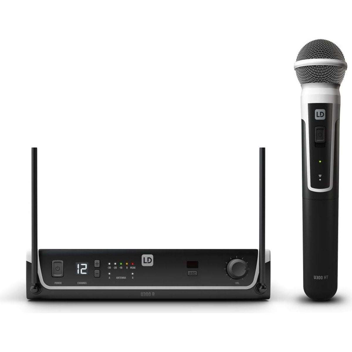 LD Systems U305 HHD micrófono inalámbrico de mano vista frontal del kit | Armonía Musical México