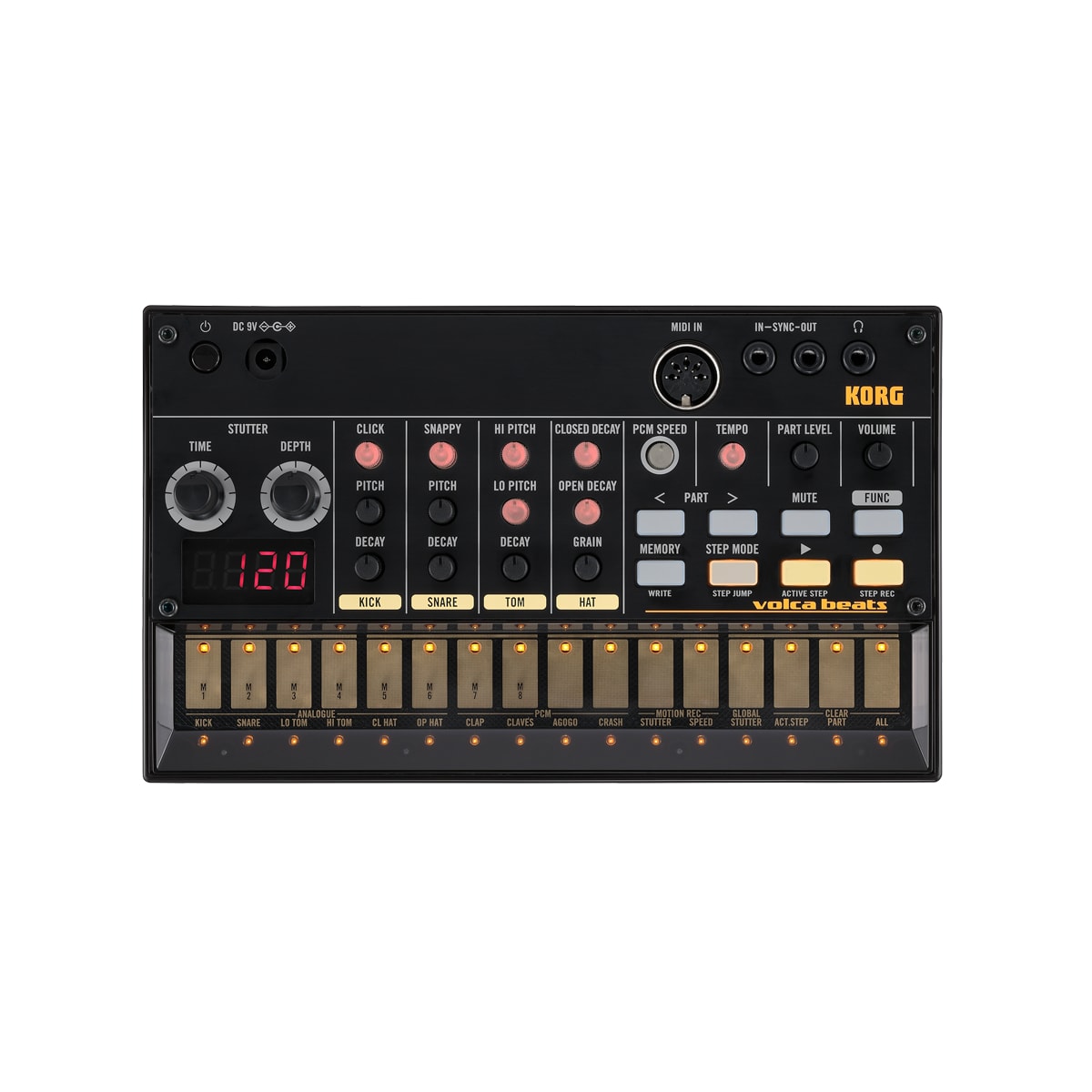 Korg volca beats vista frontal producto | Armonía Musical México