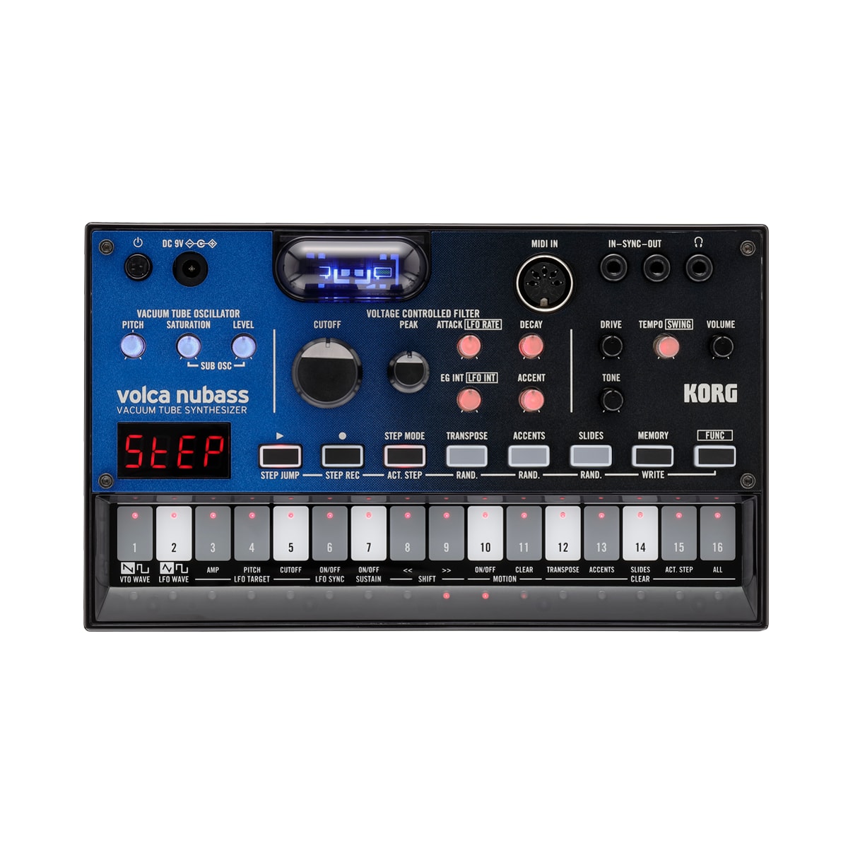 Korg volca nubass vista frontal producto | Armonía Musical México