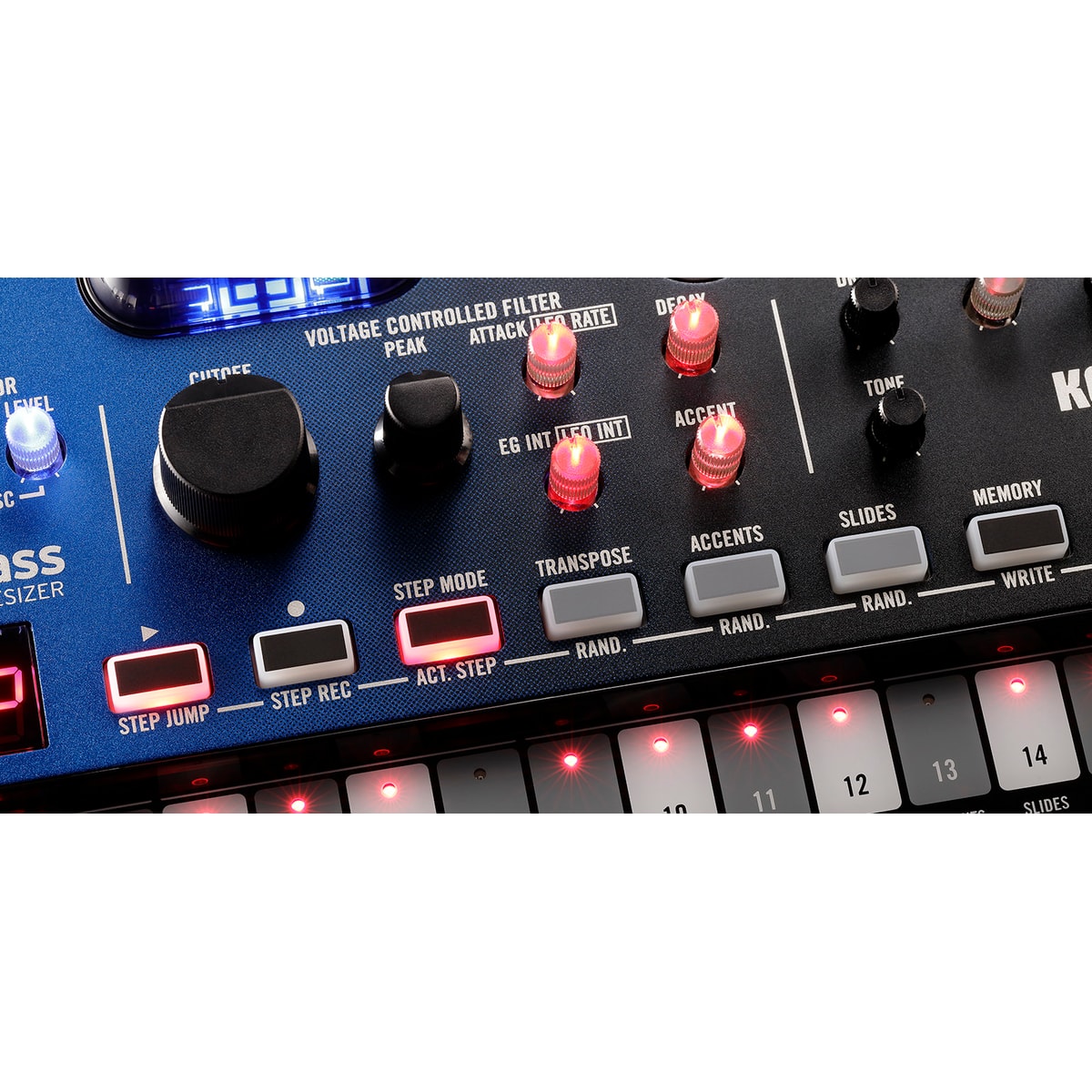 Korg volca nubass detalle panel | Armonía Musical México