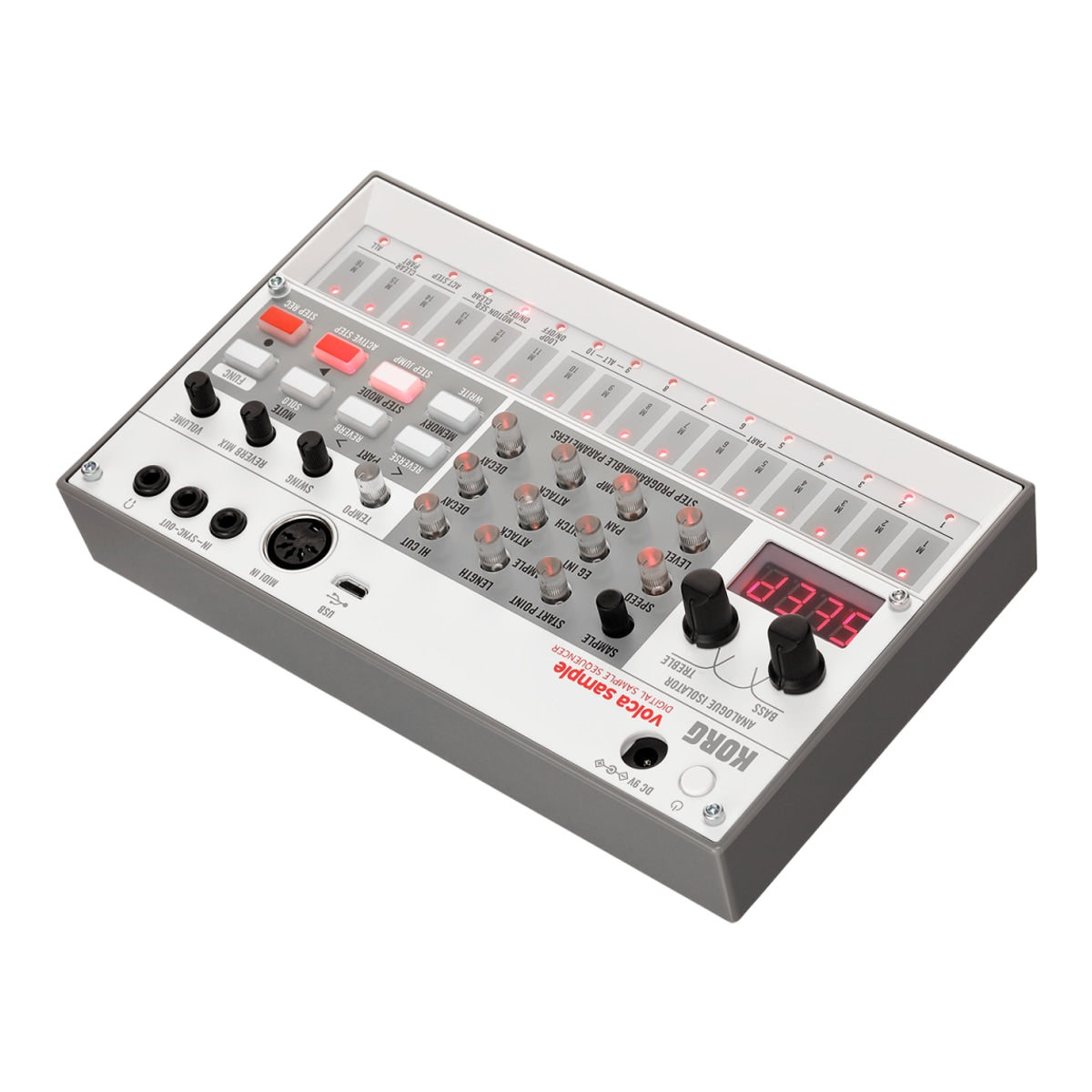 Korg volca sample 2 vista angulo – sampler digital | Armonía Musical México
