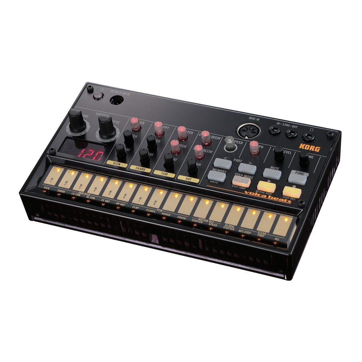 Korg volca beats vista frontal producto | Armonía Musical México