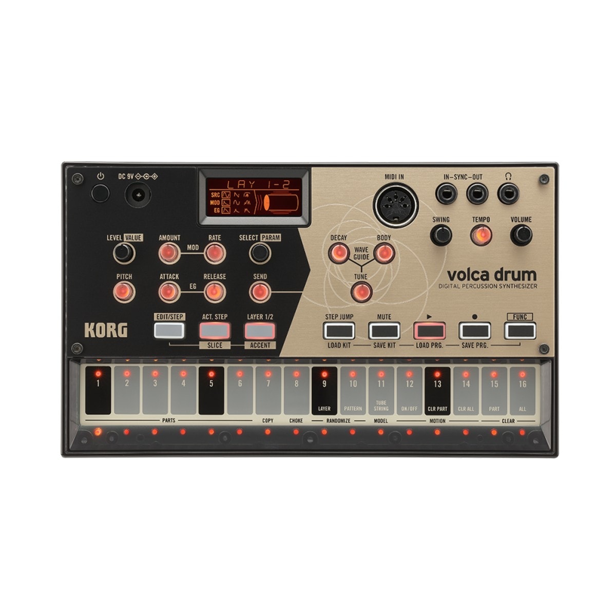 Korg volca drum vista frontal producto | Armonía Musical México