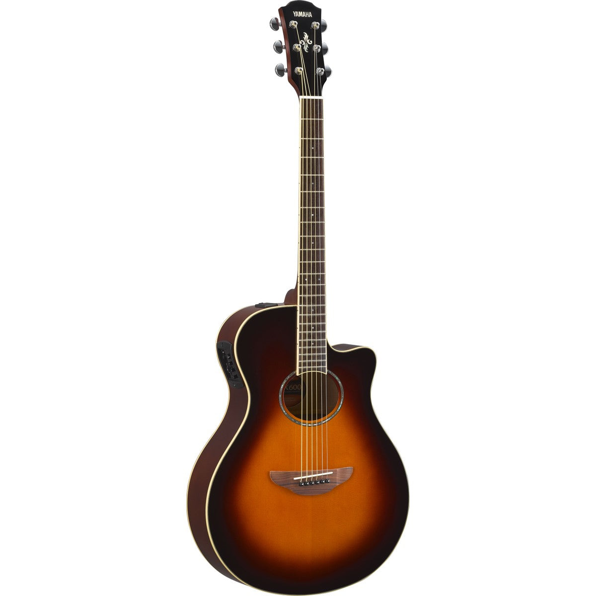 Guitarra electroacústica Yamaha APX600 old violin sunburst vista frontal | Armonía Musical México