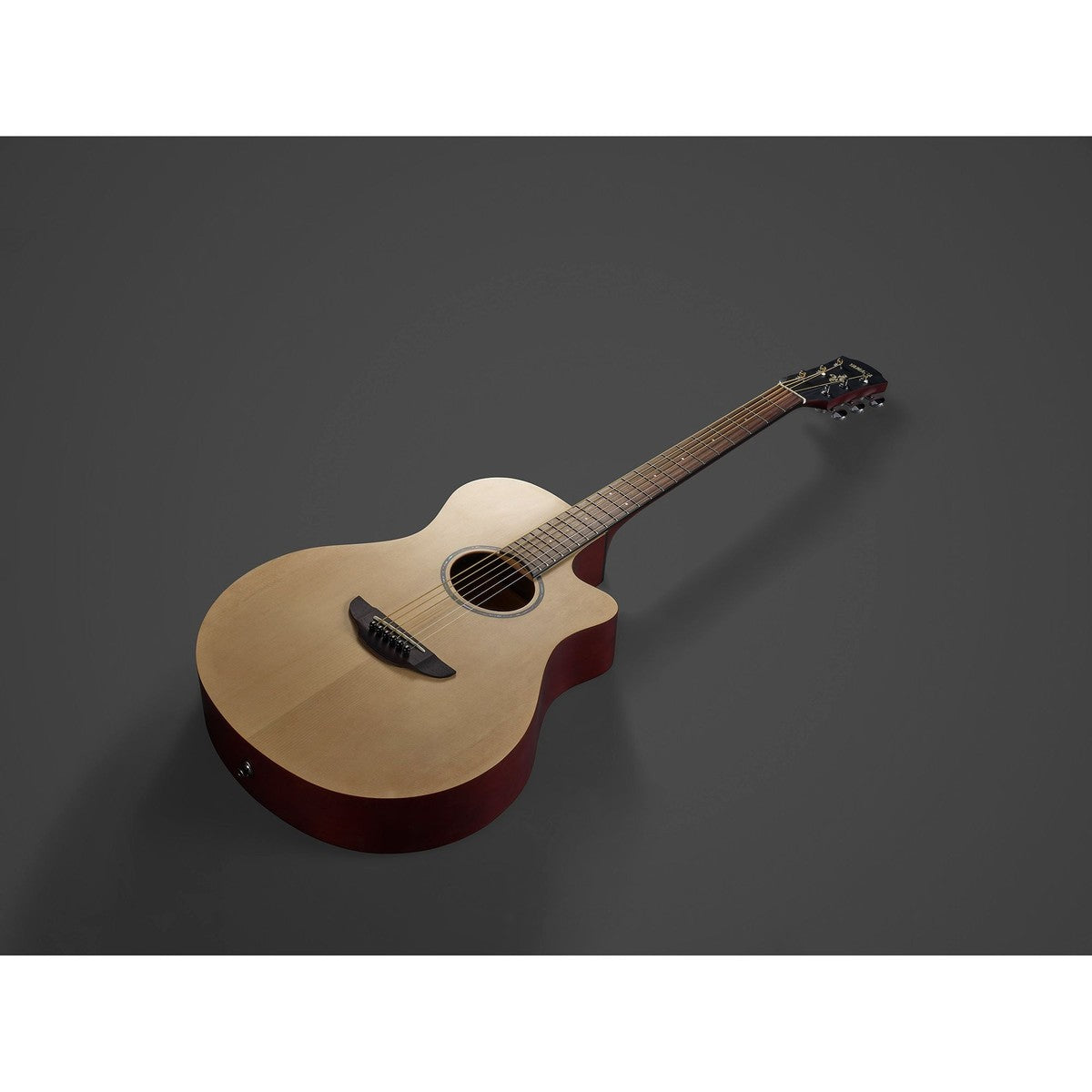 Guitarra electroacústica Yamaha APX600M natural satin mate detalle construcción | Armonía Musical México