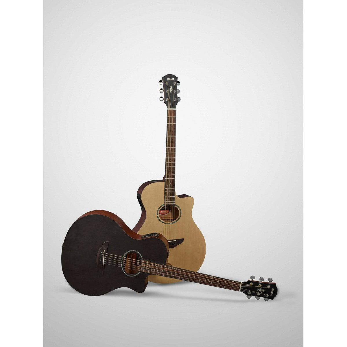 Guitarra electroacústica Yamaha APX600M smoky black mate detalle construcción | Armonía Musical México