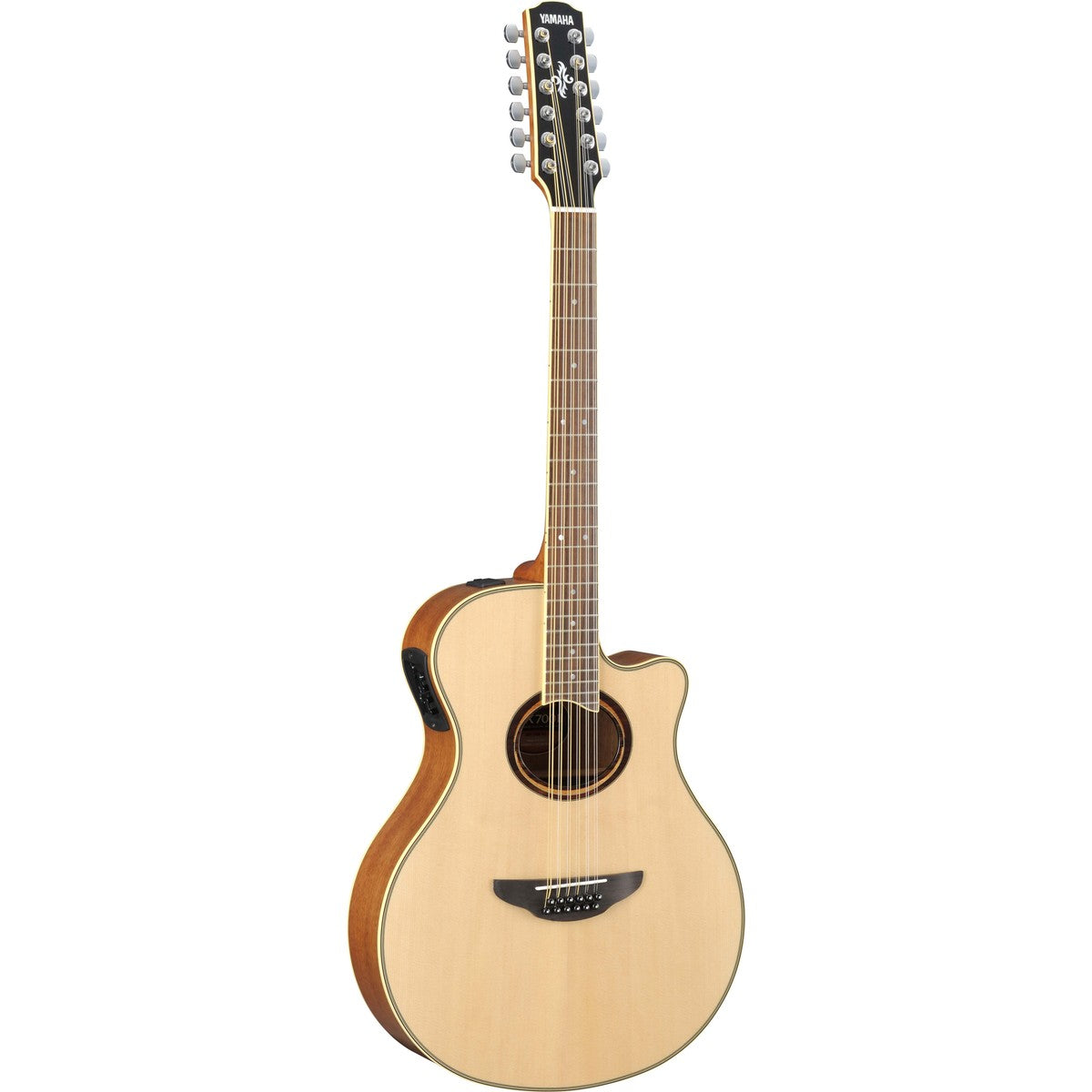 Guitarra electroacústica Yamaha APX700II-12 doce cuerdas natural vista frontal | Armonía Musical México