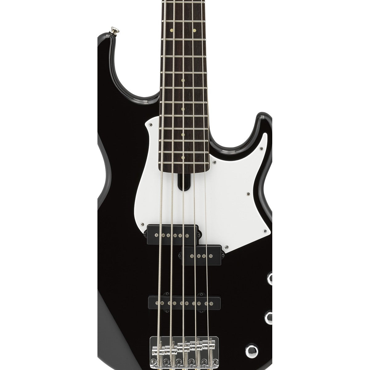 Bajo eléctrico Yamaha BB235 5 cuerdas negro detalle cuerpo y pastillas | Armonía Musical México