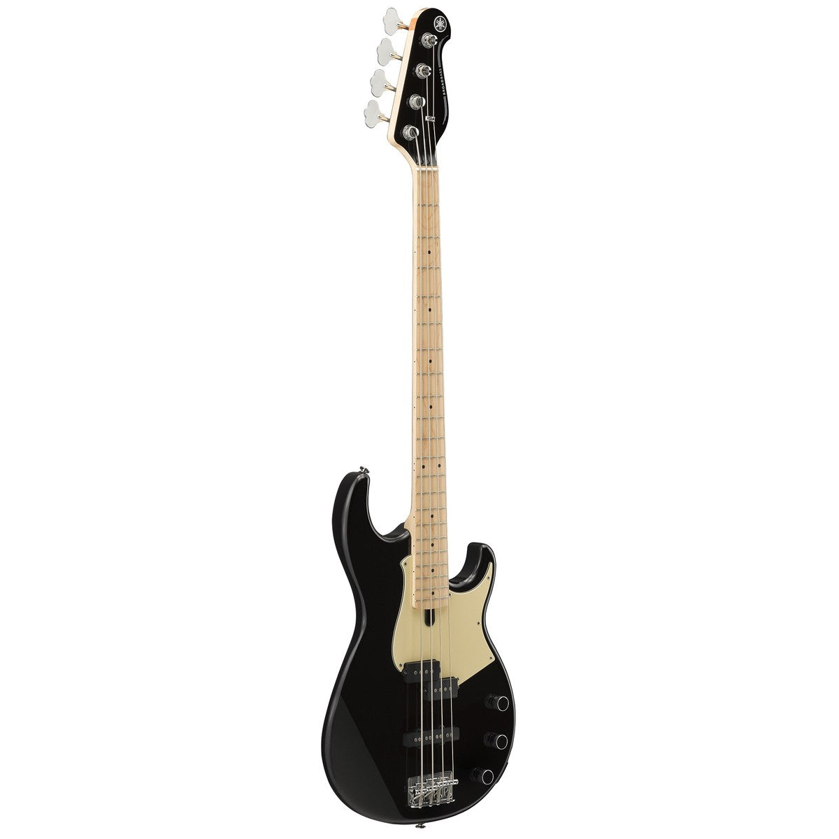 Bajo eléctrico Yamaha BB434M diapasón maple negro vista lateral | Armonía Musical México
