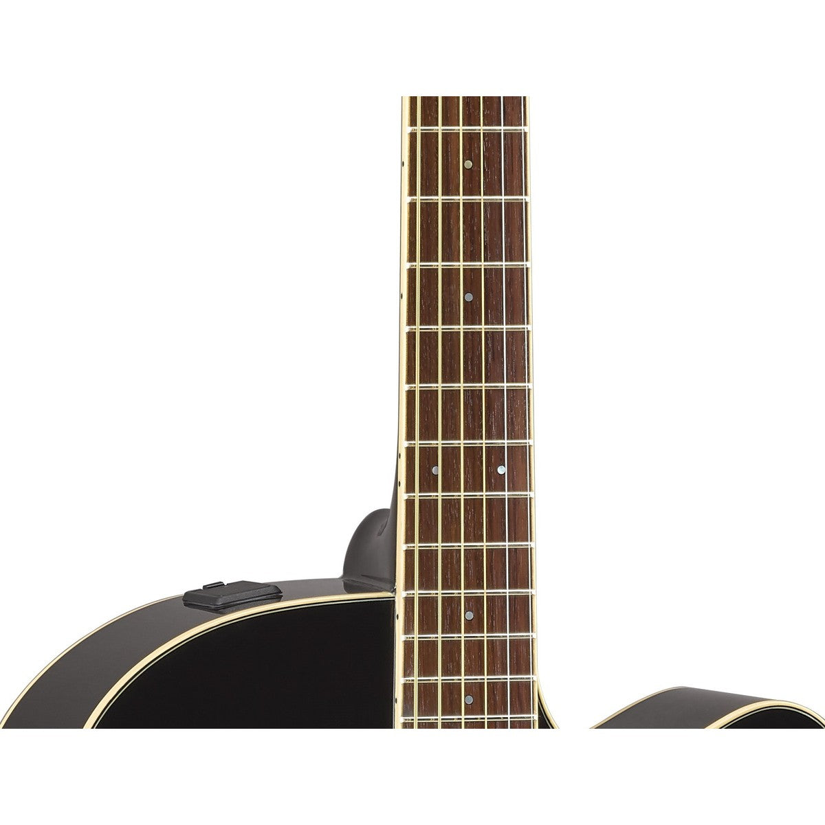 Guitarra electroacústica Yamaha CPX600 negro detalle boca y roseta | Armonía Musical México