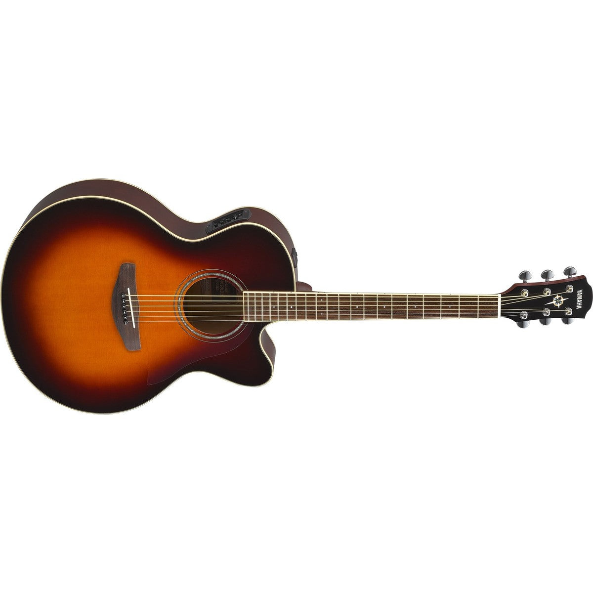 Guitarra electroacústica Yamaha CPX600 Old Violin Sunburst vista horizontal completa | Armonía Musical México