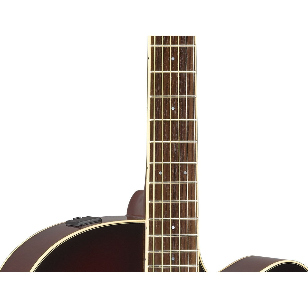 Guitarra electroacústica Yamaha CPX600 Old Violin Sunburst detalle boca y roseta | Armonía Musical México