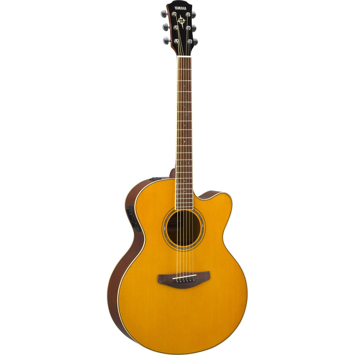 Guitarra electroacústica Yamaha CPX600 Vintage Tint vista frontal | Armonía Musical México