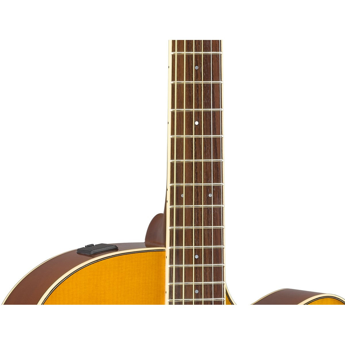 Guitarra electroacústica Yamaha CPX600 Vintage Tint detalle boca y roseta | Armonía Musical México