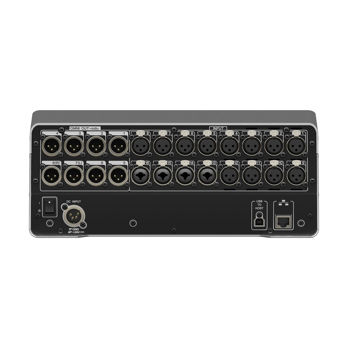 Mezcladora digital Yamaha DM3S estándar vista trasera | Armonía Musical México