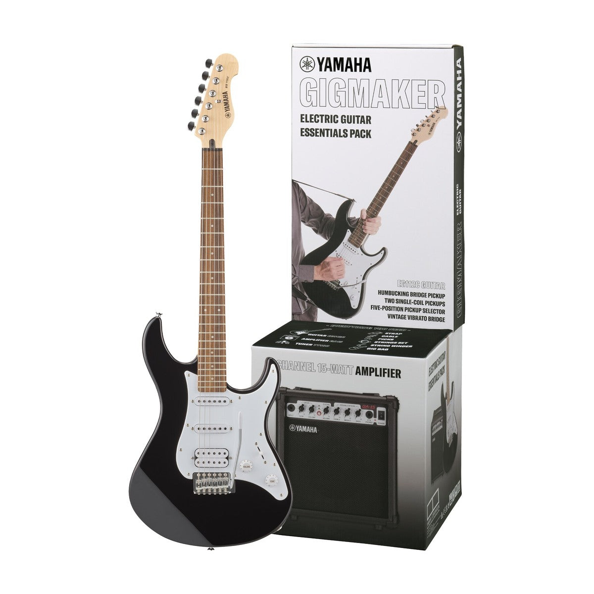 Paquete guitarra eléctrica Yamaha Gigmaker EG112GPII negro guitarra y amplificador | Armonía Musical México