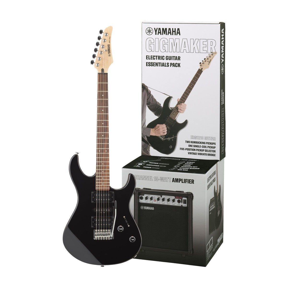 Paquete guitarra eléctrica Yamaha Gigmaker ERG121GPII negro guitarra y amplificador | Armonía Musical México