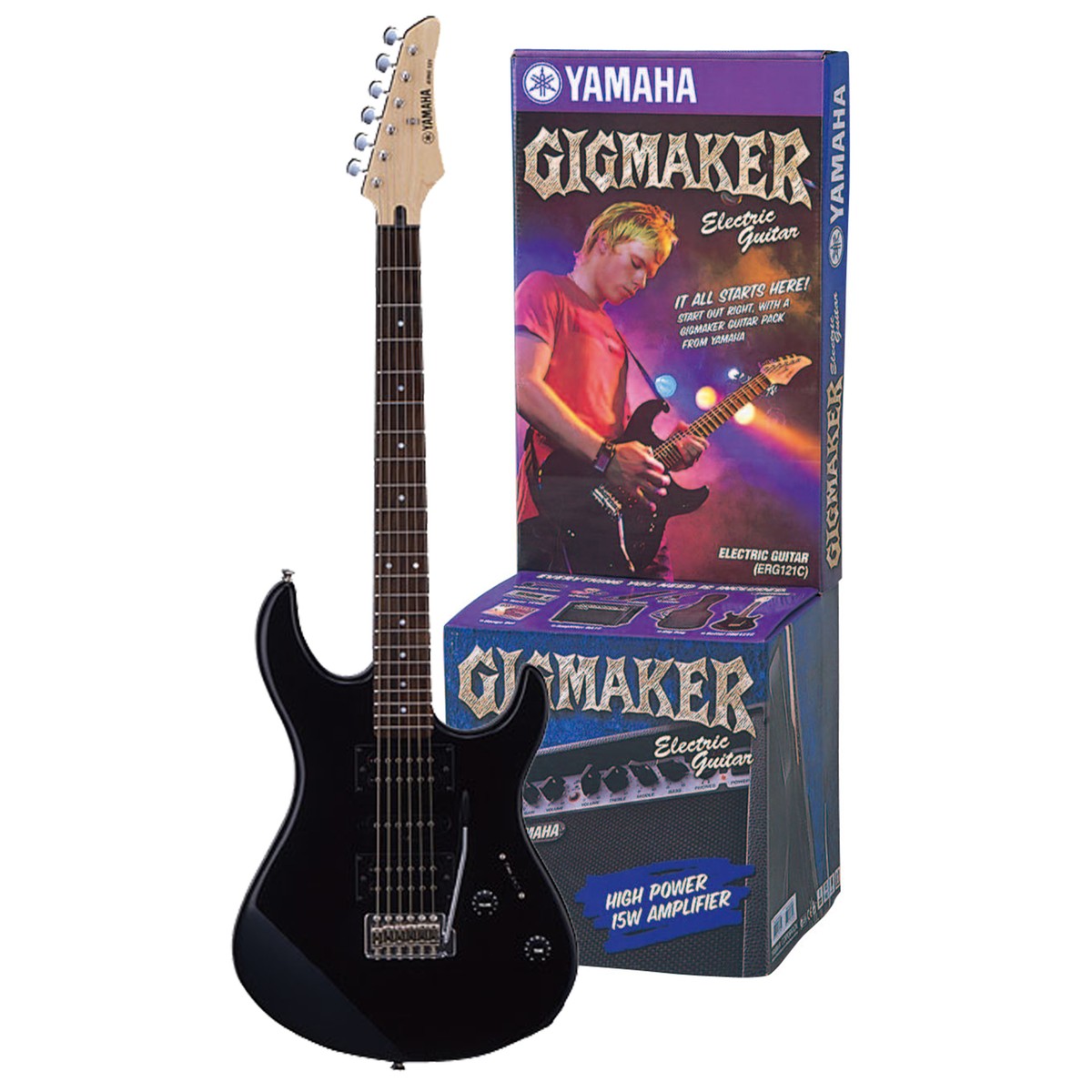 Paquete guitarra eléctrica Yamaha Gigmaker ERG121GPII negro paquete completo | Armonía Musical México