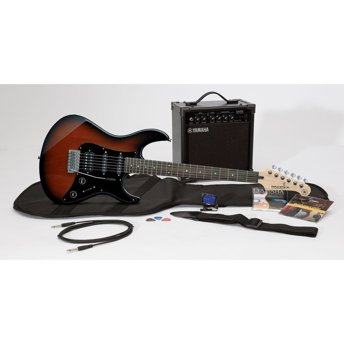 Paquete guitarra eléctrica Yamaha Gigmaker ERG121GPII rojo metálico vista ambiente | Armonía Musical México