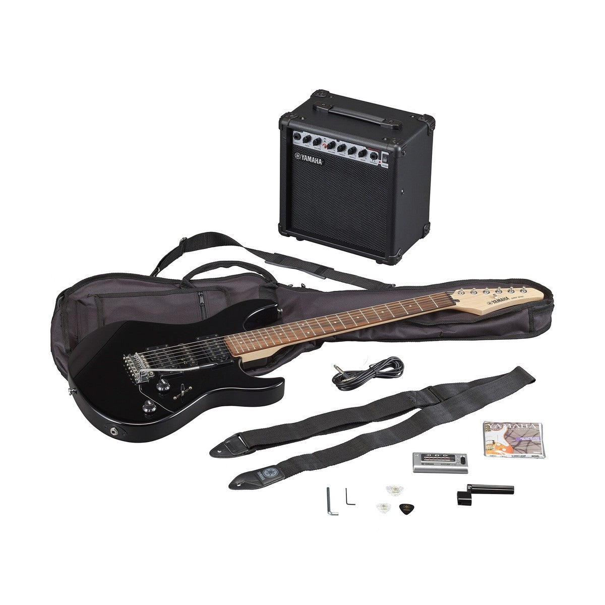 Paquete guitarra eléctrica Yamaha Gigmaker ERG121GPII azul metálico contenido completo del paquete | Armonía Musical México