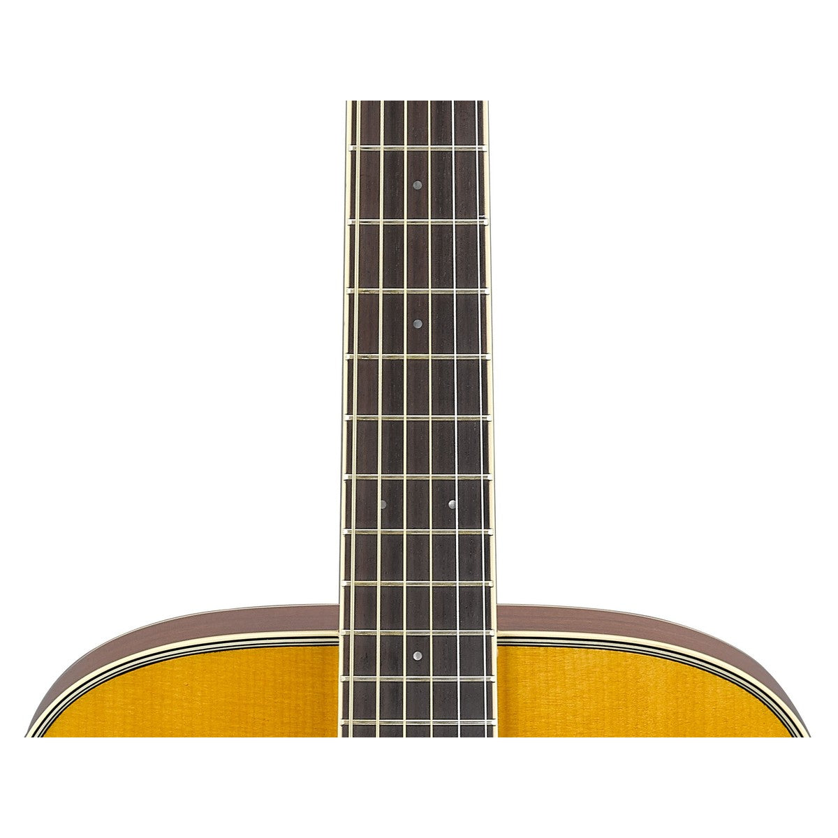 Guitarra TransAcoustic Yamaha FG-TA Vintage Tint detalle boca y roseta | Armonía Musical México