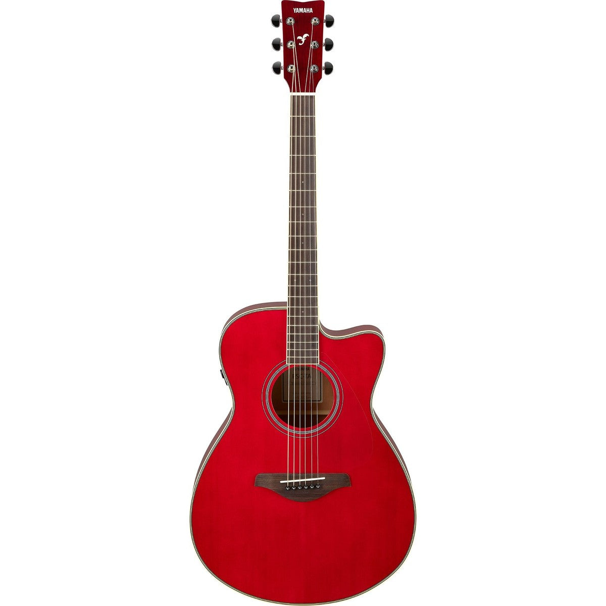 Guitarra TransAcoustic Yamaha FSC-TA cutaway Ruby Red vista frontal | Armonía Musical México