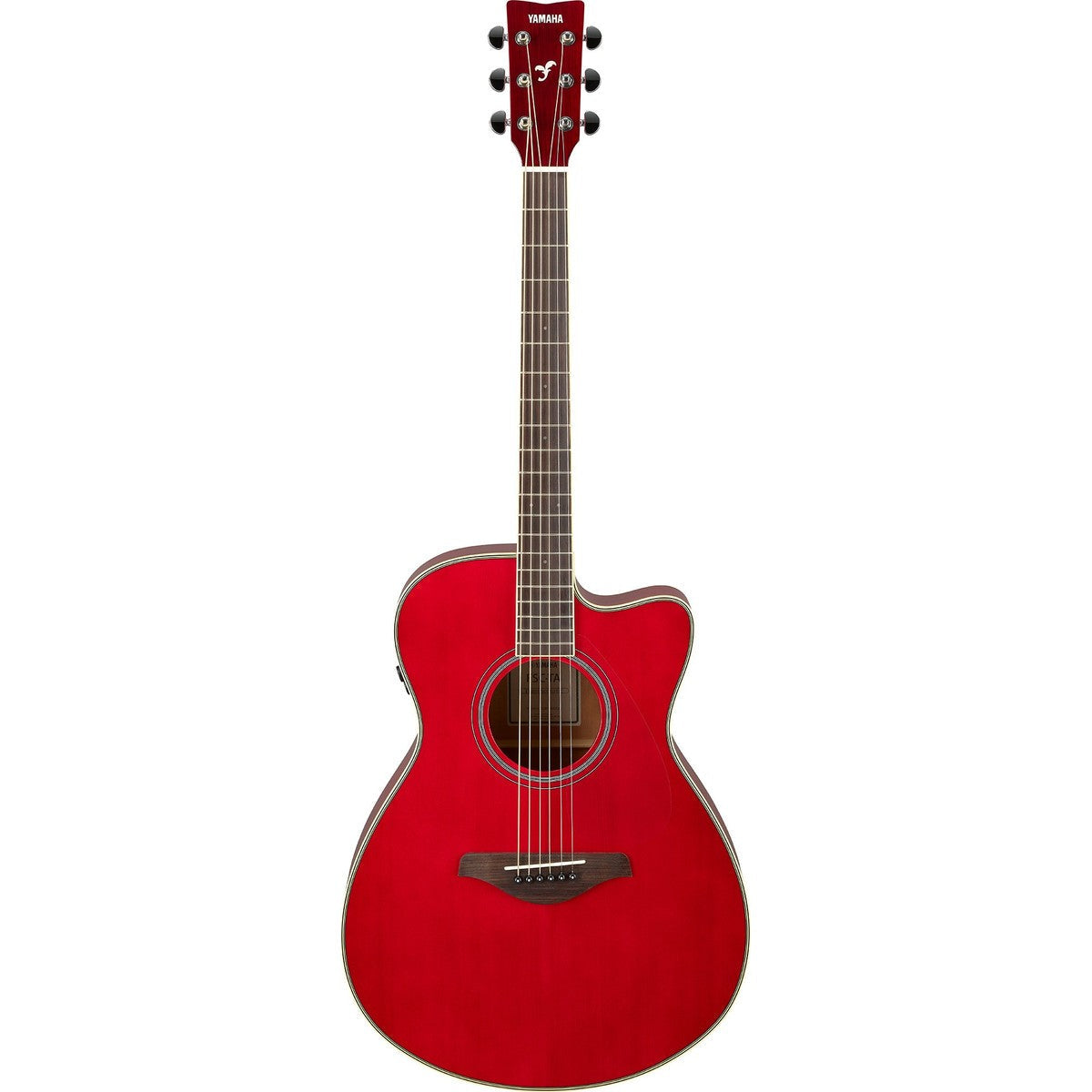 Guitarra TransAcoustic Yamaha FSC-TA cutaway Ruby Red vista completa | Armonía Musical México