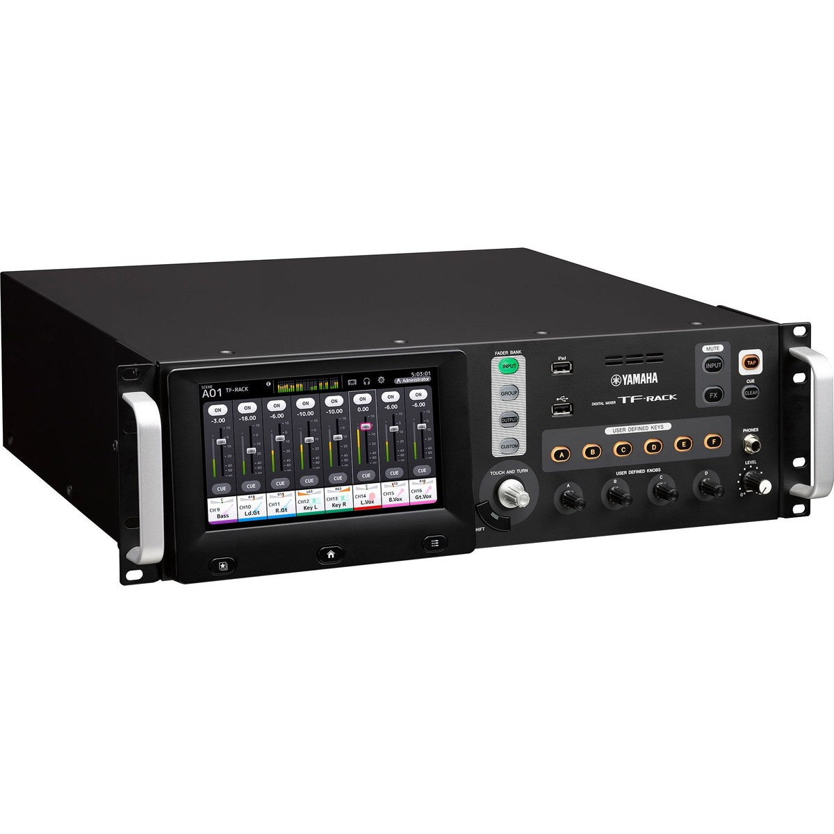 Consola digital Yamaha TF-RACK 16x16 vista trasera | Armonía Musical México
