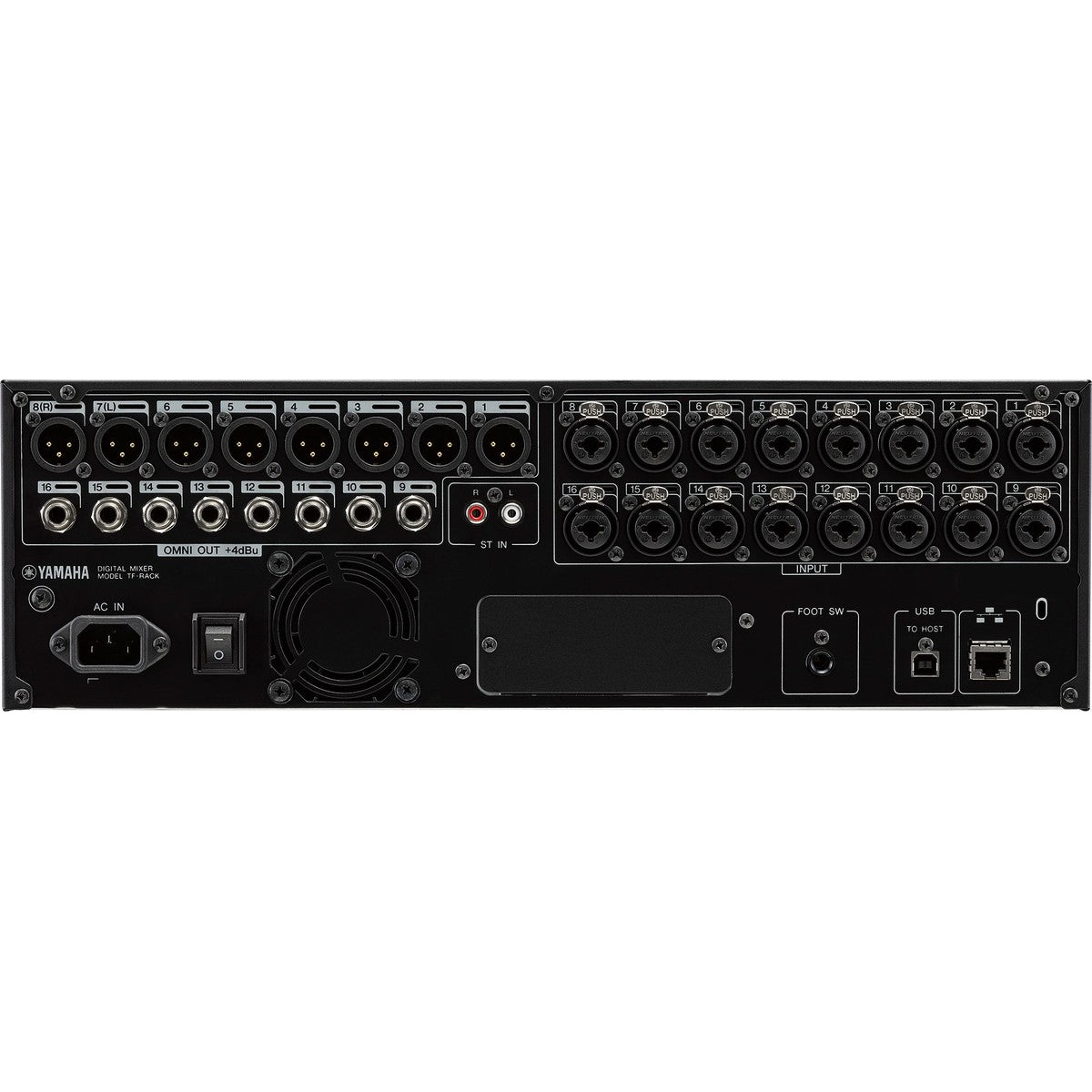 Consola digital Yamaha TF-RACK 16x16 vista superior | Armonía Musical México