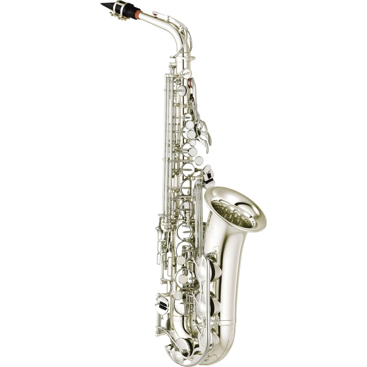 Saxofón alto Yamaha YAS-280S plateado vista frontal | Armonía Musical México