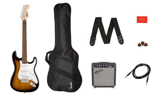 Paquete Guitarra Eléctrica Fender Squier Stratocaster Sunburst
