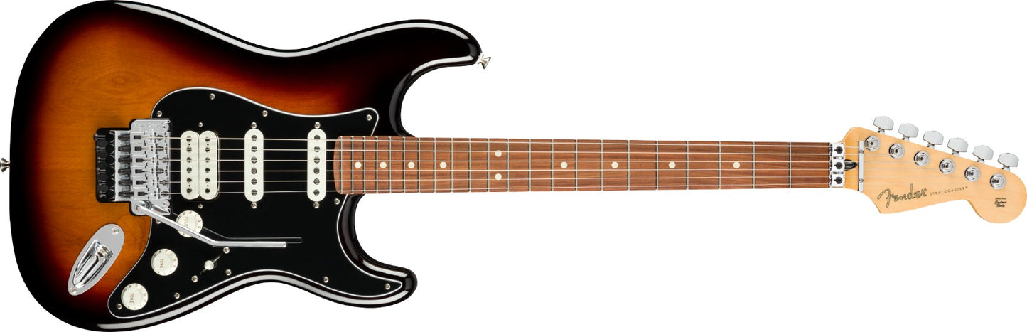 Guitarra Eléctrica Fender Player Stratocaster Floyd Rose Hss De Aliso 3-color Sunburst Brillante Con Diapasón De Granadillo Brasileño