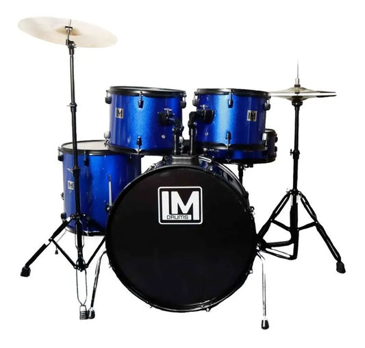 Bateria Acusticas Lm Drums Dk-125 Con Platillos Y Asiento color Azul