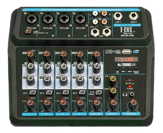 Mezcladora High Line Mixu6-usb De 6 Canales
