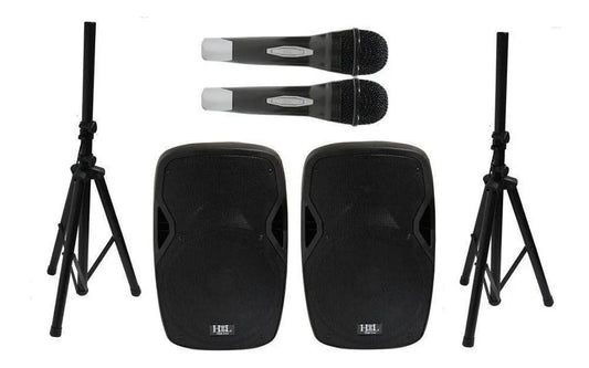 Paquete De 2 Bafles High Line Spah-157sc Con Base Y Mic.