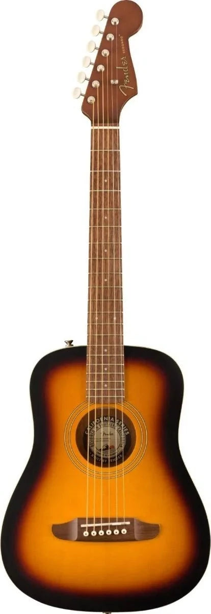 Guitarra Fender Acustica Redondo Mini Con Funda 3/4 color Sunburst