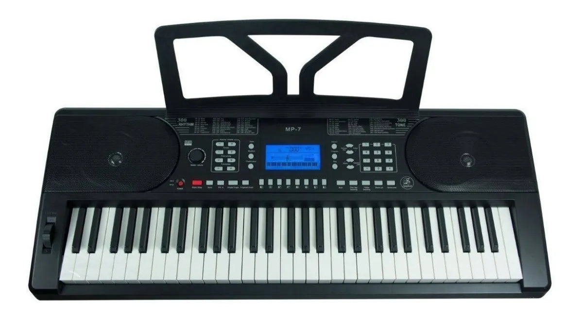 Teclado Symphonic Mp-7 Color Negro con soporte y banco