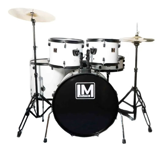 Bateria Acusticas Lm Drums Dk-125 Con Platillos Y Asiento color Blanco