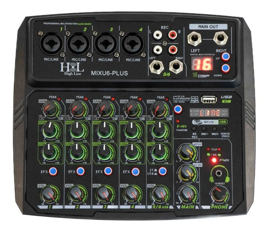 Mezcladora High Line Mixu6-plus, 6 Canales