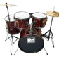 Bateria Acusticas Lm Drums Dk-125 Con Platillos Y Asiento color vino